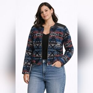 Daniel Rainn Southwestern / Aztec Print Zip-Up Jacket.  Small. HL292